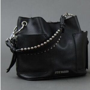 Steve Madden Black Sammy Shoulder Bucket Bag
